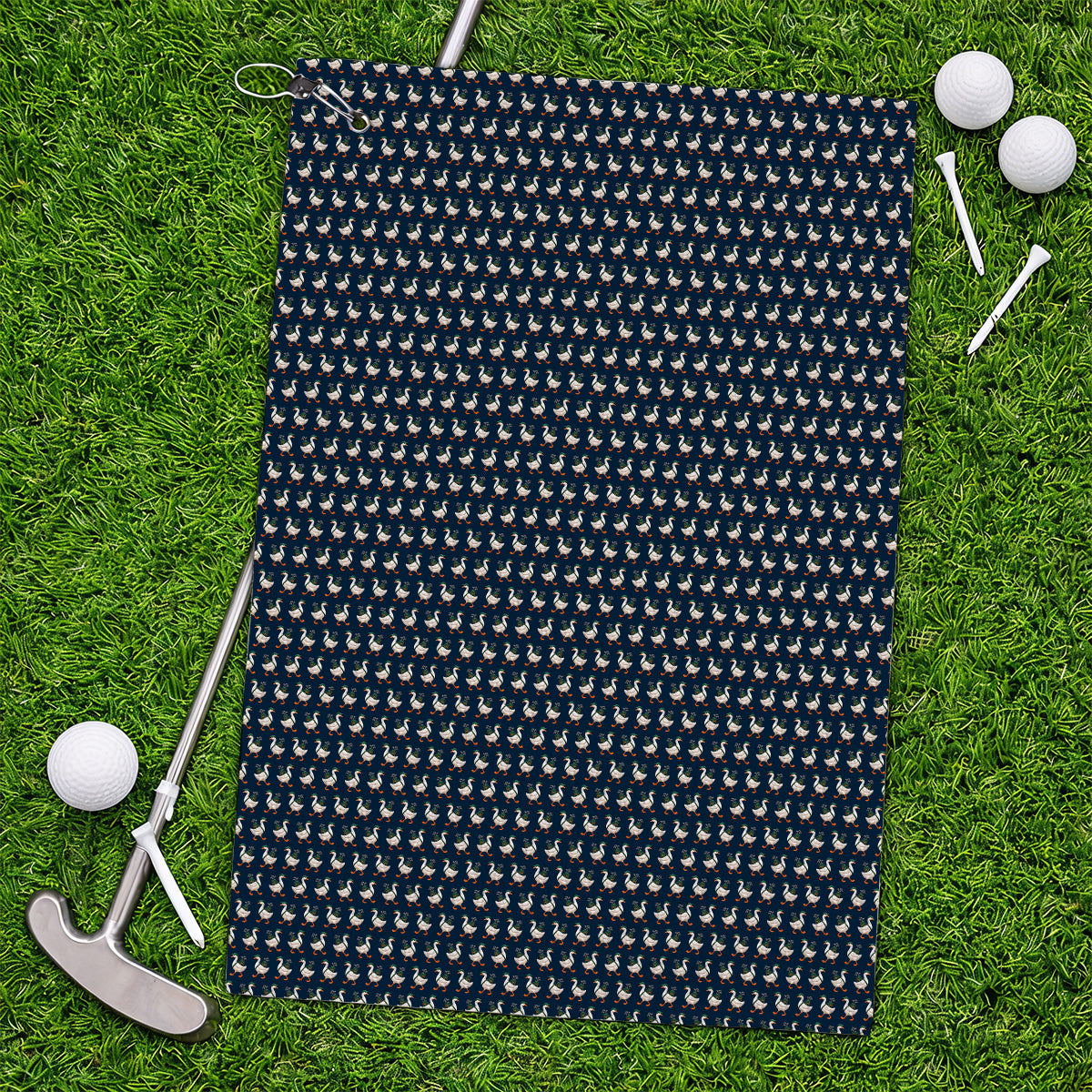 Walking Goose Golf Towels, Funny Goose Pattern Golf Towel, Golf Gift For Golfer