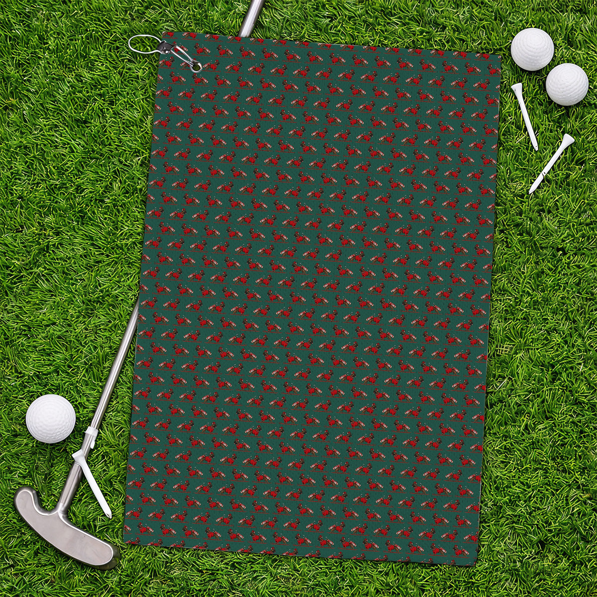 French Bulldog Holiday Golf Towels, Christmas Dog Pattern Golf Towel, Festive Golf Gift for Golfers