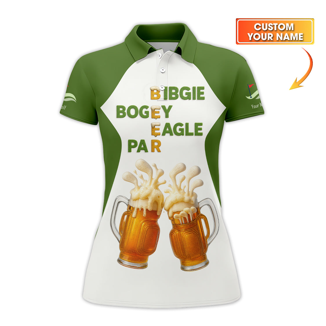 Golf And Beer Shirt, Custom Golf Polos For Men, Funny Golf Shirts For Beer Lovers