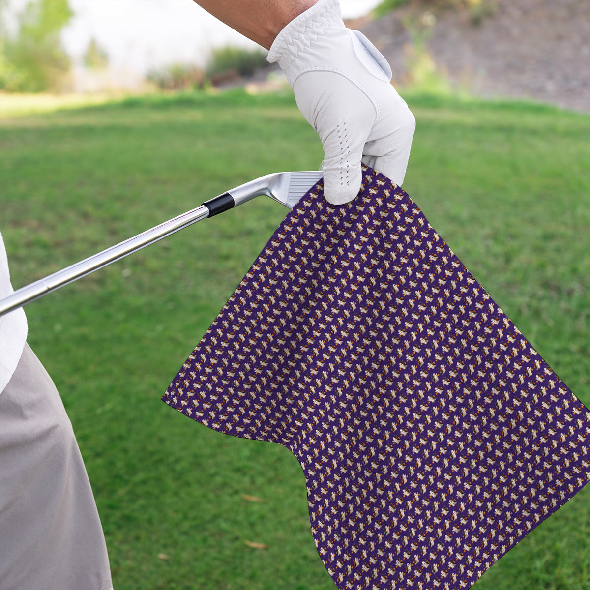 Halloween Golf Towels, Ghost Pattern Golf Towel, Spooky Golf Gift for Golf Lovers