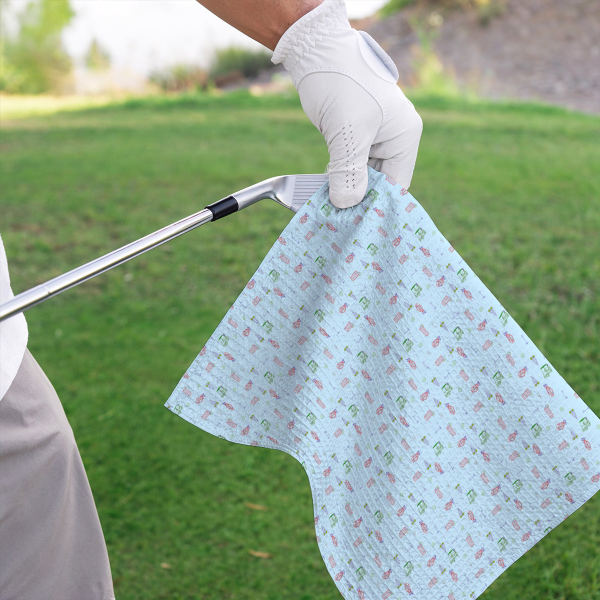 Transfusion Drink Golf Towel, Golf Cocktail Pattern Golf Towels, Cool Golf Lover Apparel For Golfer
