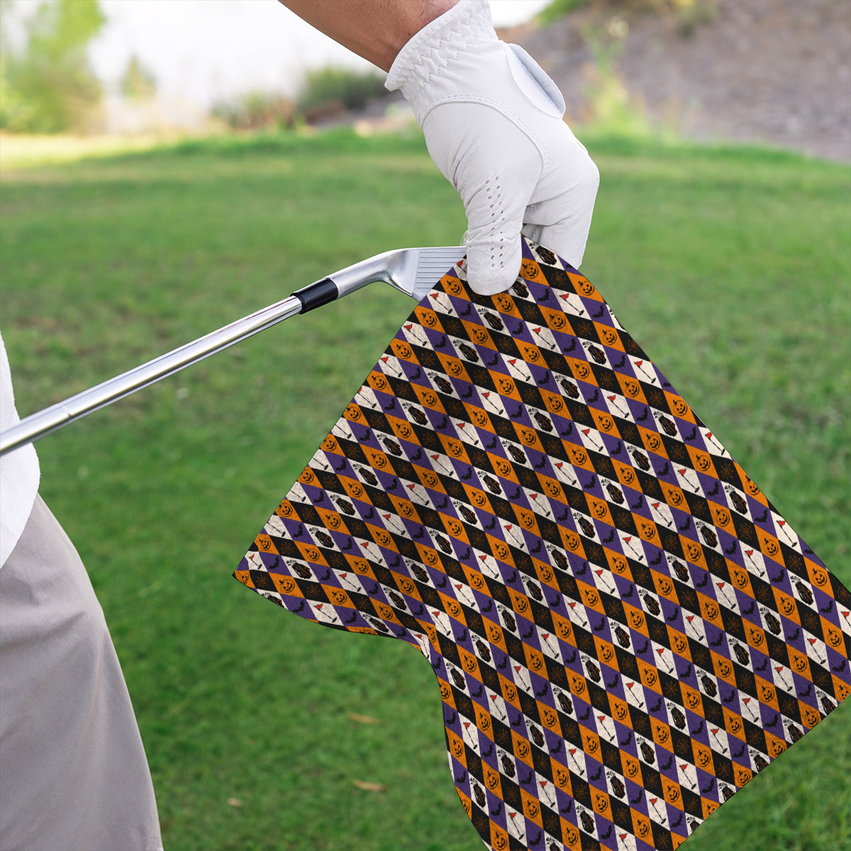 Halloween Pattern Golf Towels, Vintage Halloween Golf Towel For Golfer, Pumpkin Golf Gift for Golf Lovers