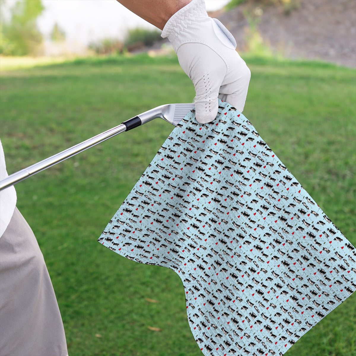 Border Collie Golf Towel, Border Collie Pattern Golf Towels for Golfer, Funny Golf GIft For Golfer