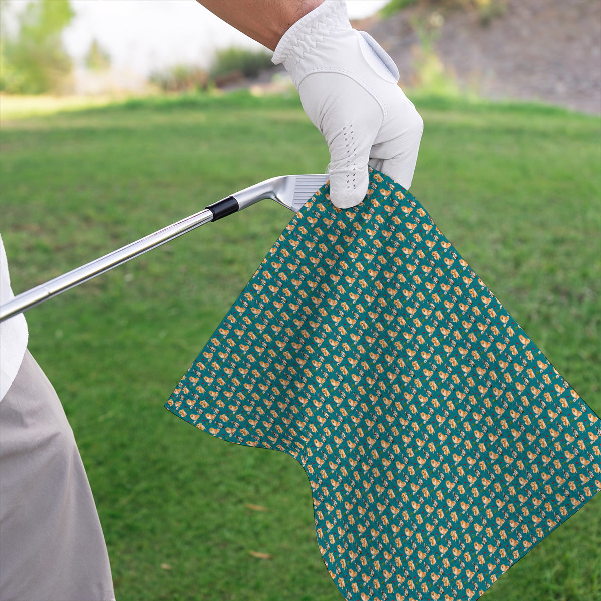 Pomeranian Pattern Golf Towel, Pomeranian Dog Golf Towels, Golf Gift For Golfer