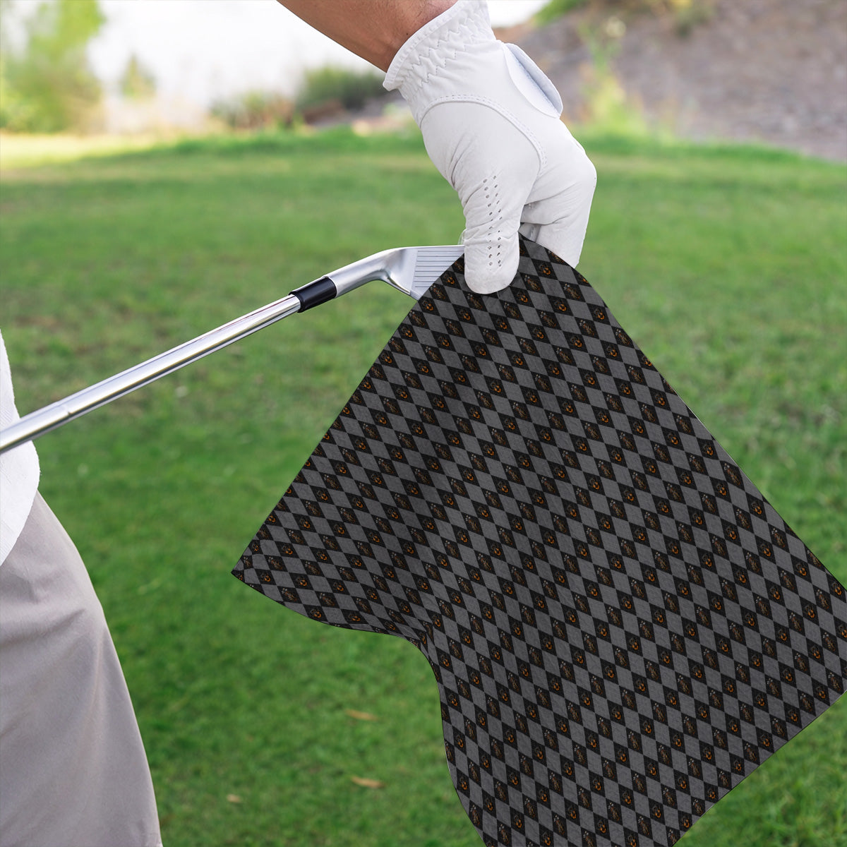 Rottweiler Argyle Pattern Golf Towel, Crazy Rottweiler Golf Towels, Dog Lover Golf Gift