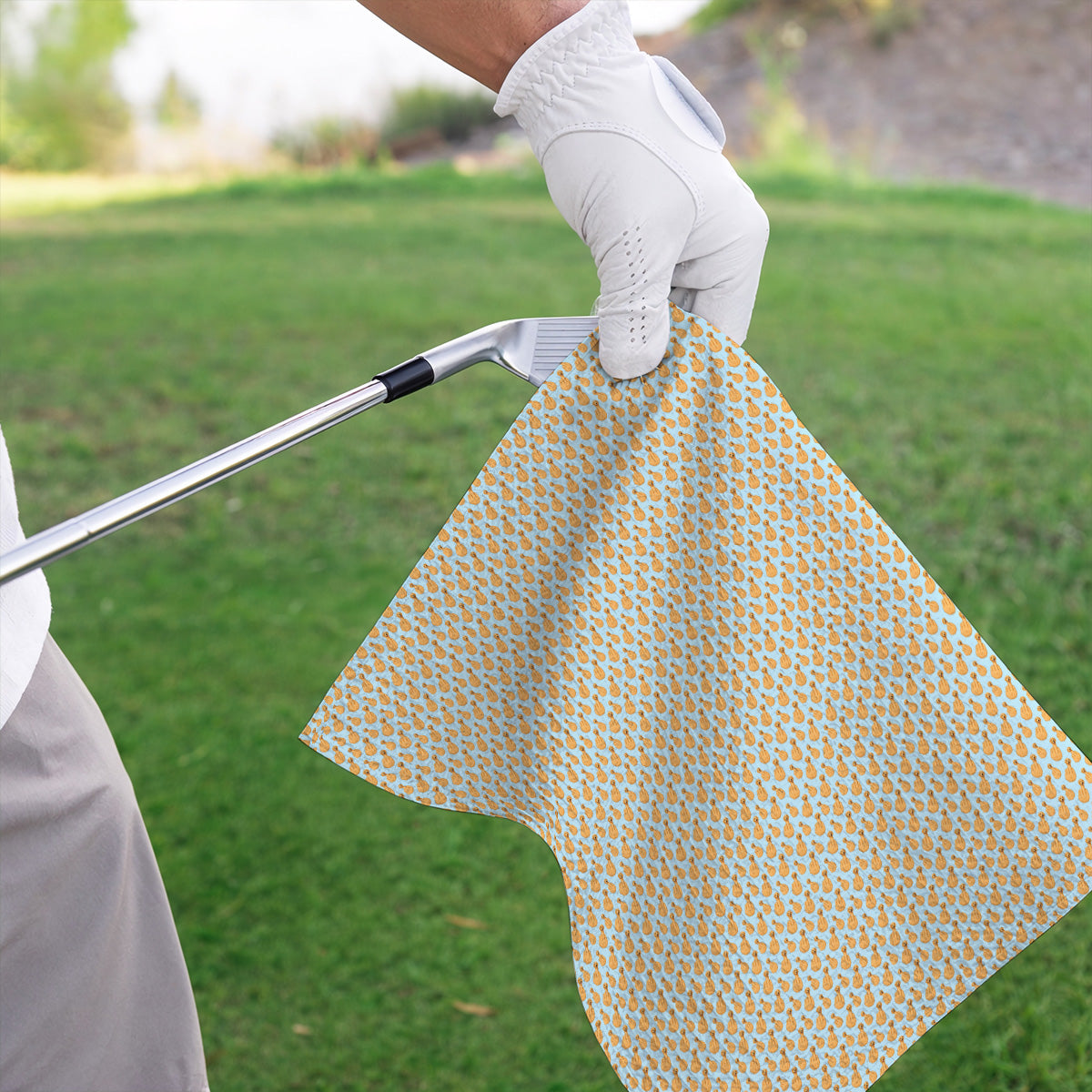 Golden Retriever Middle Finger Golf Towel, Funny Dog Pattern Golf Towels, Crazy Golf Gift For Golfer