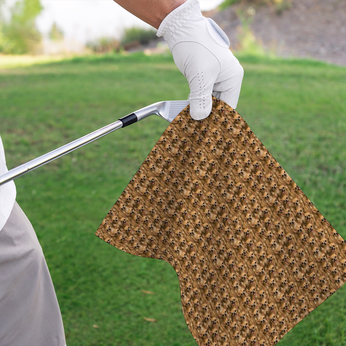 Chihuahua Middle Finger Golf Towel, Funny Chihuahua Pattern Golf Towels for Dog Lovers, Golf Gift For Golfer