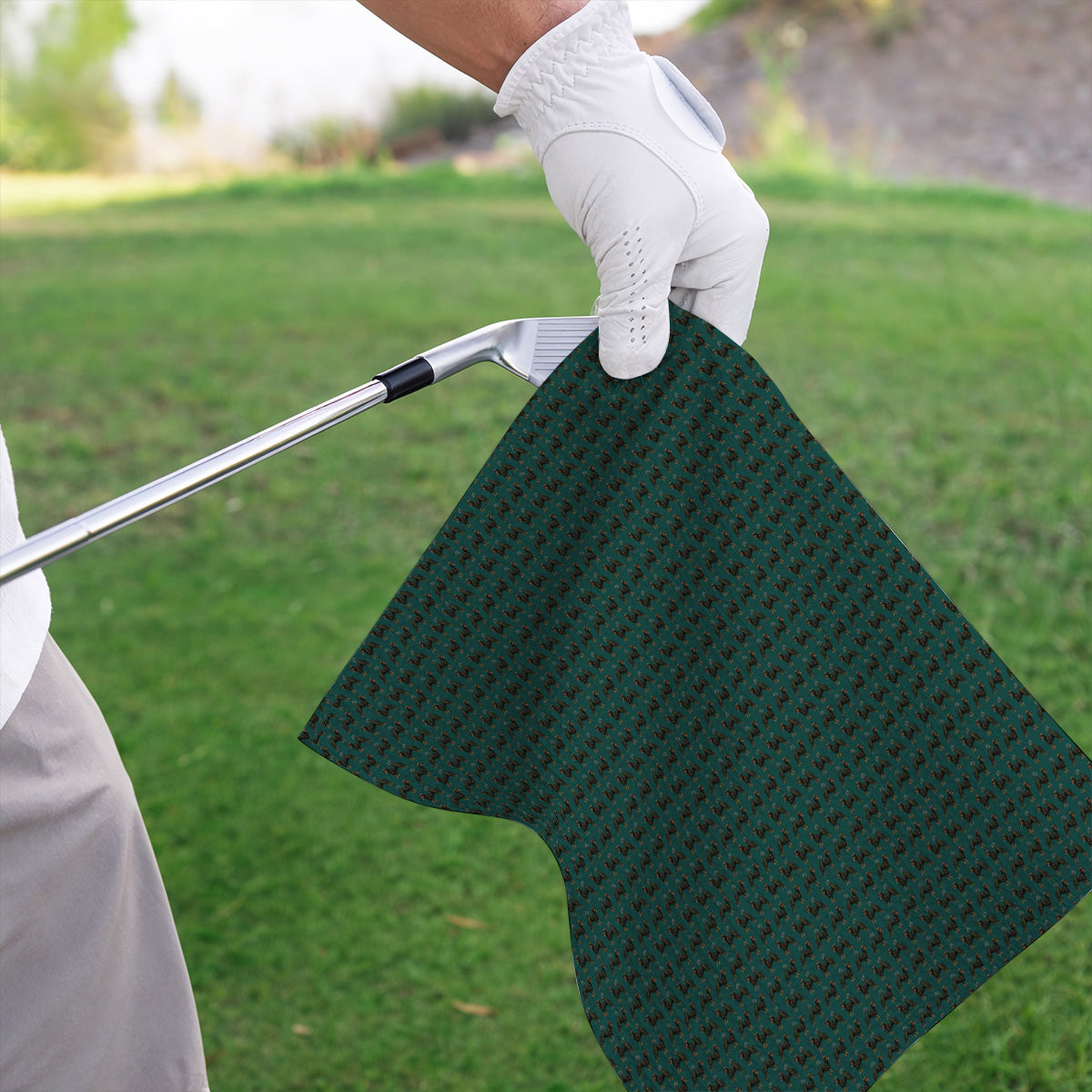 Doberman Golf Towels, Crazy Doberman Pattern Golf Towel, Dog Lover Golf Gift