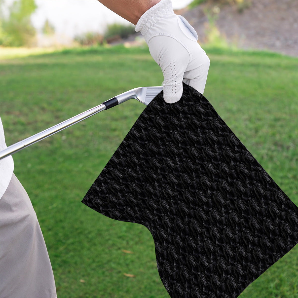 Black Horse Golf Pattern Towel, American Quarter Horse Golf Towels, Western Horse Gift for Golfers