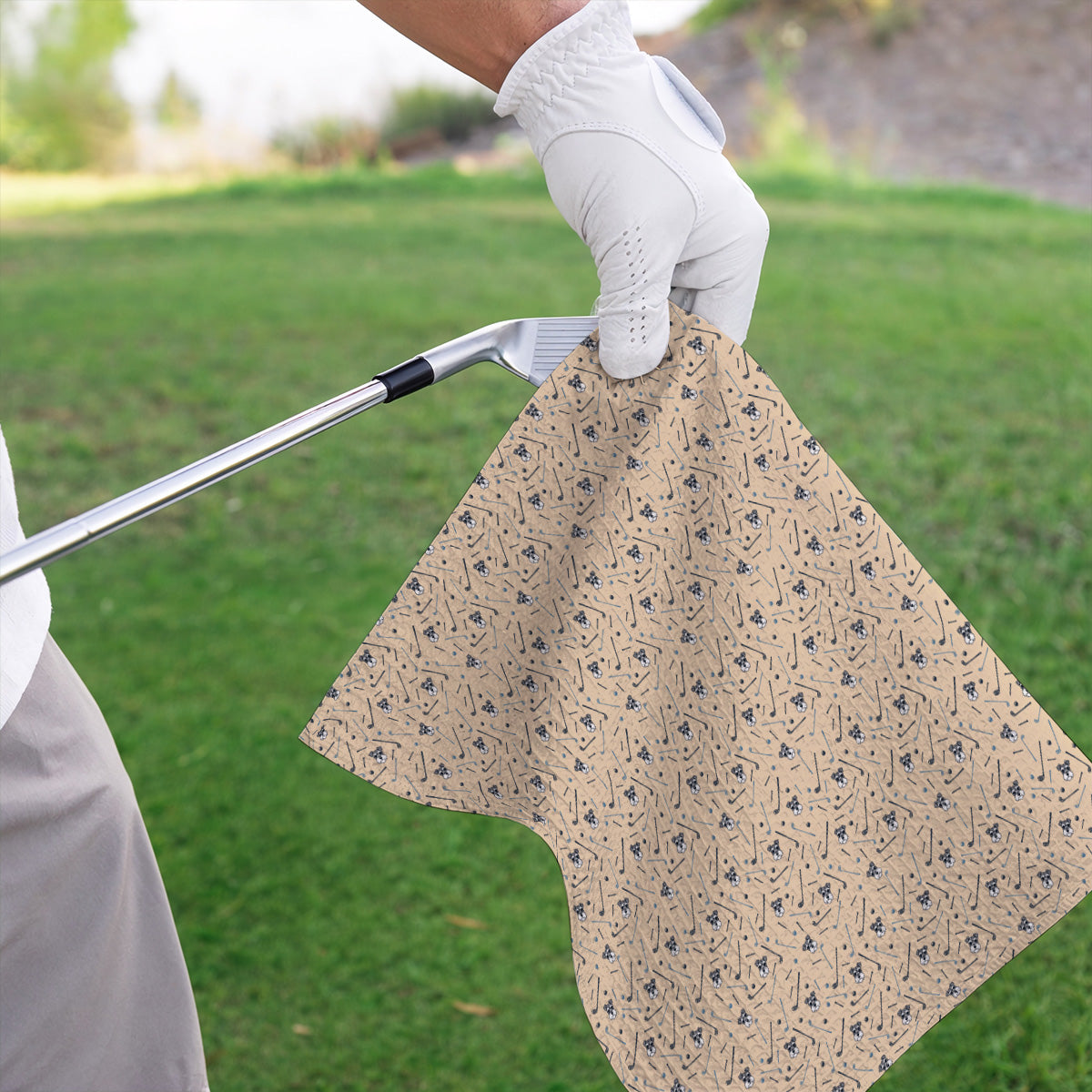 Crazy Miniature Schnauzer Pattern Golf Towel, Mini Schnauzer Golf Towels, Dog Lover Golf Gift