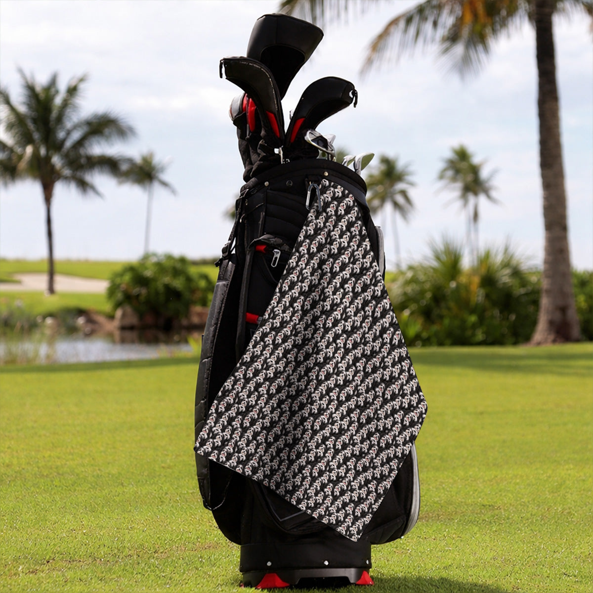 Havanese Dog Pattern Golf Towels, Cute Havanese Lover Golf Towel, Funny Dog Golf Gift For Golfers