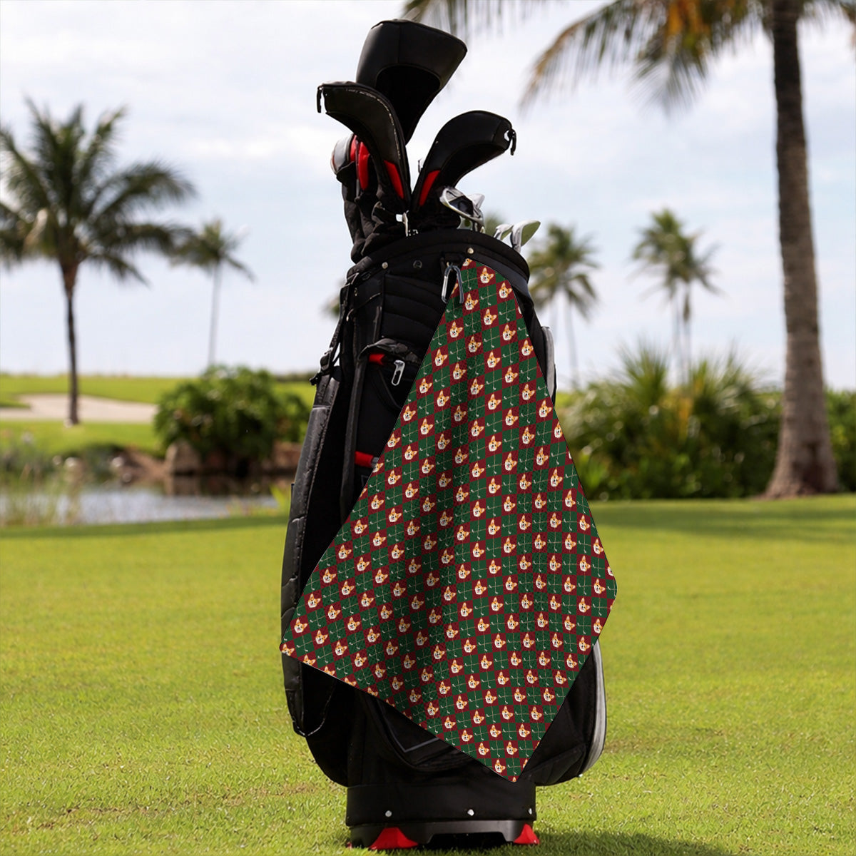 Corgi Christmas Golf Towels, Crazy Corgi Pattern Golf Towel, Xmas Golf Gift For Golfers