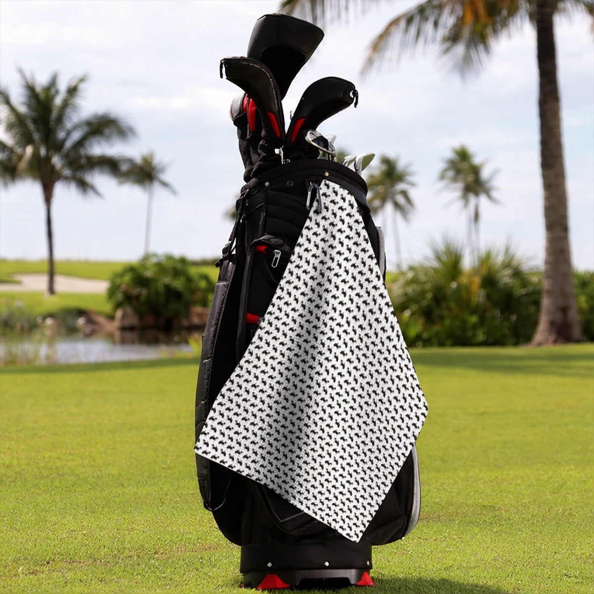 Funny Border Collie Golf Towel, Border Collie Pattern Golf Towels for Golfer, Dog Lovers Golf Gift