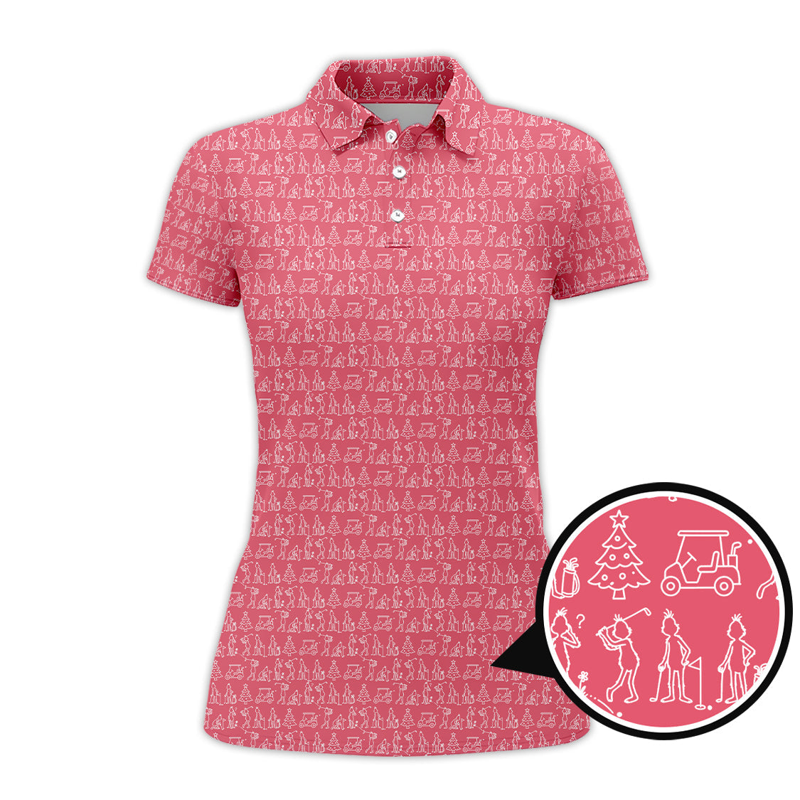 Pink Pattern Golf Shirt, Grinch Golf Shirt, Funny Golf Shirt For Golfer