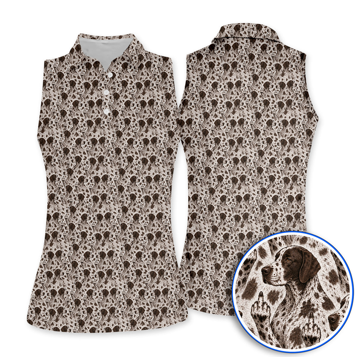 German Shorthaired Pointer Golf Polos, Pointer Pattern Golf Shirt, Funny Golf Gift For Golfer