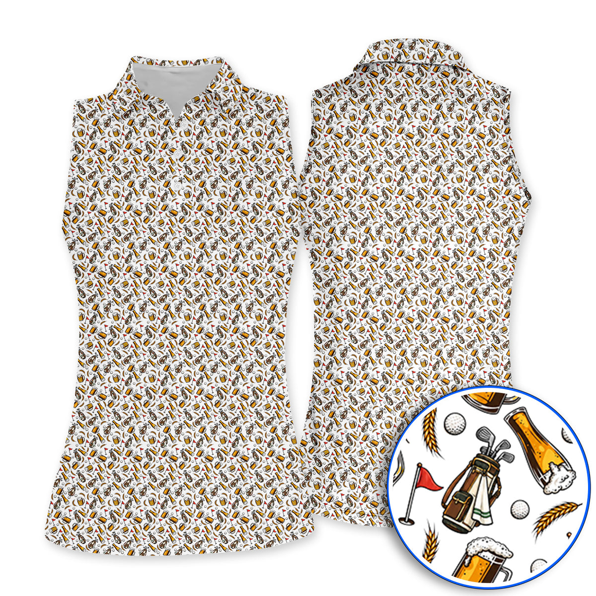 Pattern Golf And Beer Polos, Funny Golf Shirt, Golf Shirts For Golfer