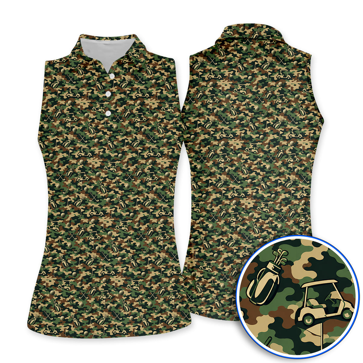 Veteran Golf Polos, Camo Pattern Golf Shirt, Crazy Golf Gift For Golfers