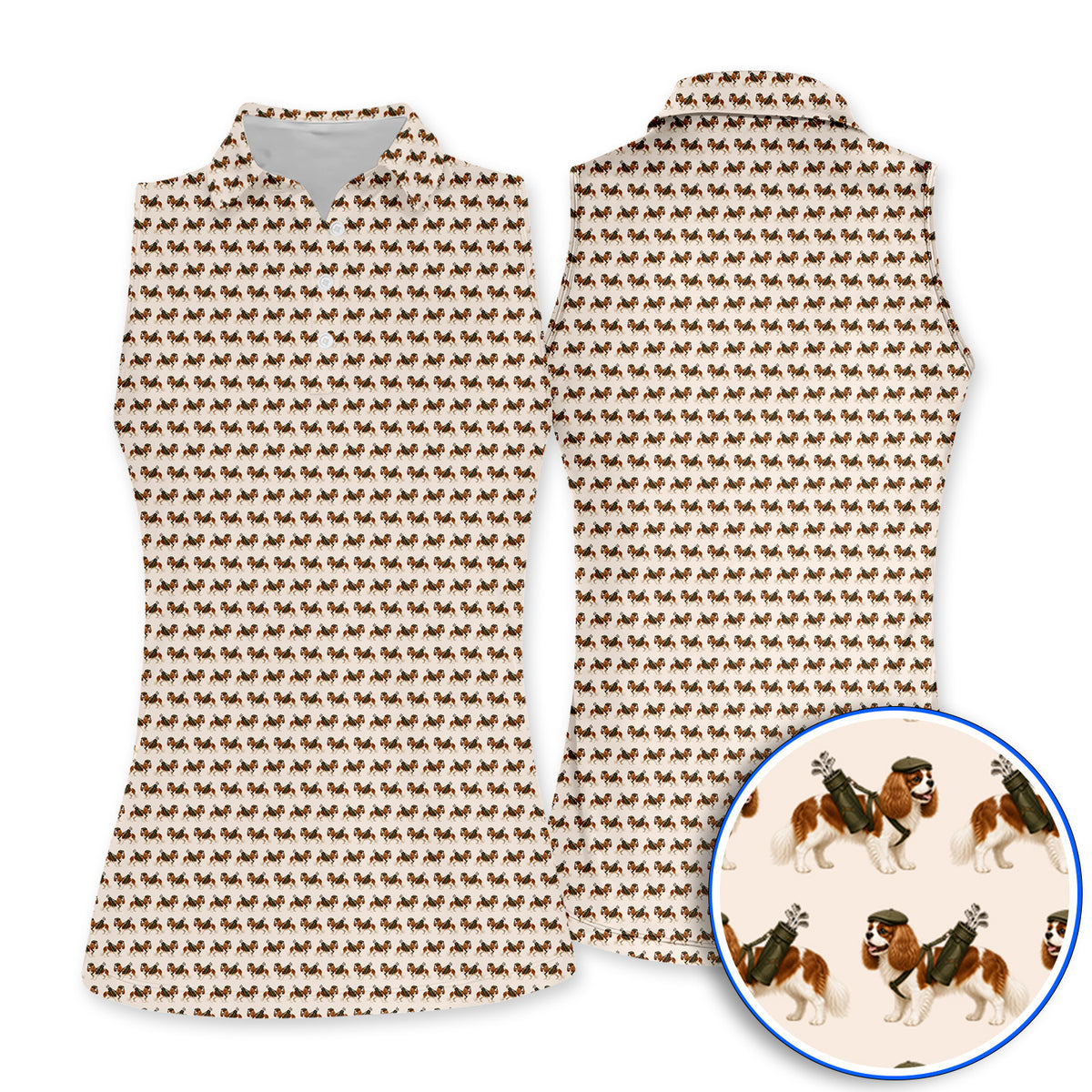 Cavalier King Charles Spaniel Golf Polos, Funny Cavalier Golf Shirt, Golf Gift For Dog Lovers
