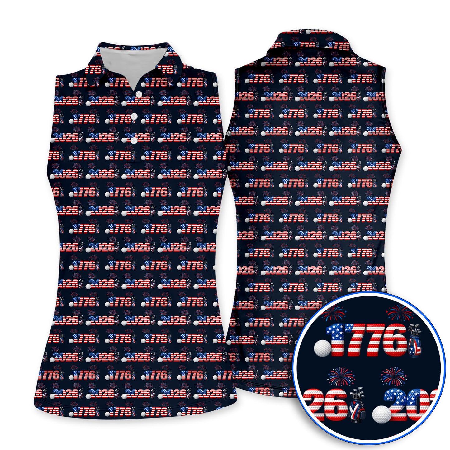 America 250th Anniversary Pattern Golf Polos, Patriotic Independence Day Golf Shirt, Men Golf Gift