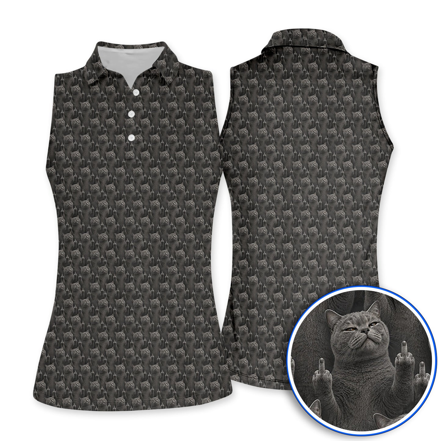 Cat Pattern Golf Polos, Funny Cats Golf Shirt, Cat Lover Golf Shirts