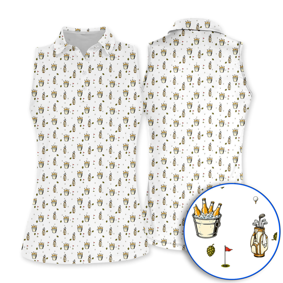 Crazy Beer Pattern Golf Shirt, Beers Golf Polos, Golf Gift For Golfer