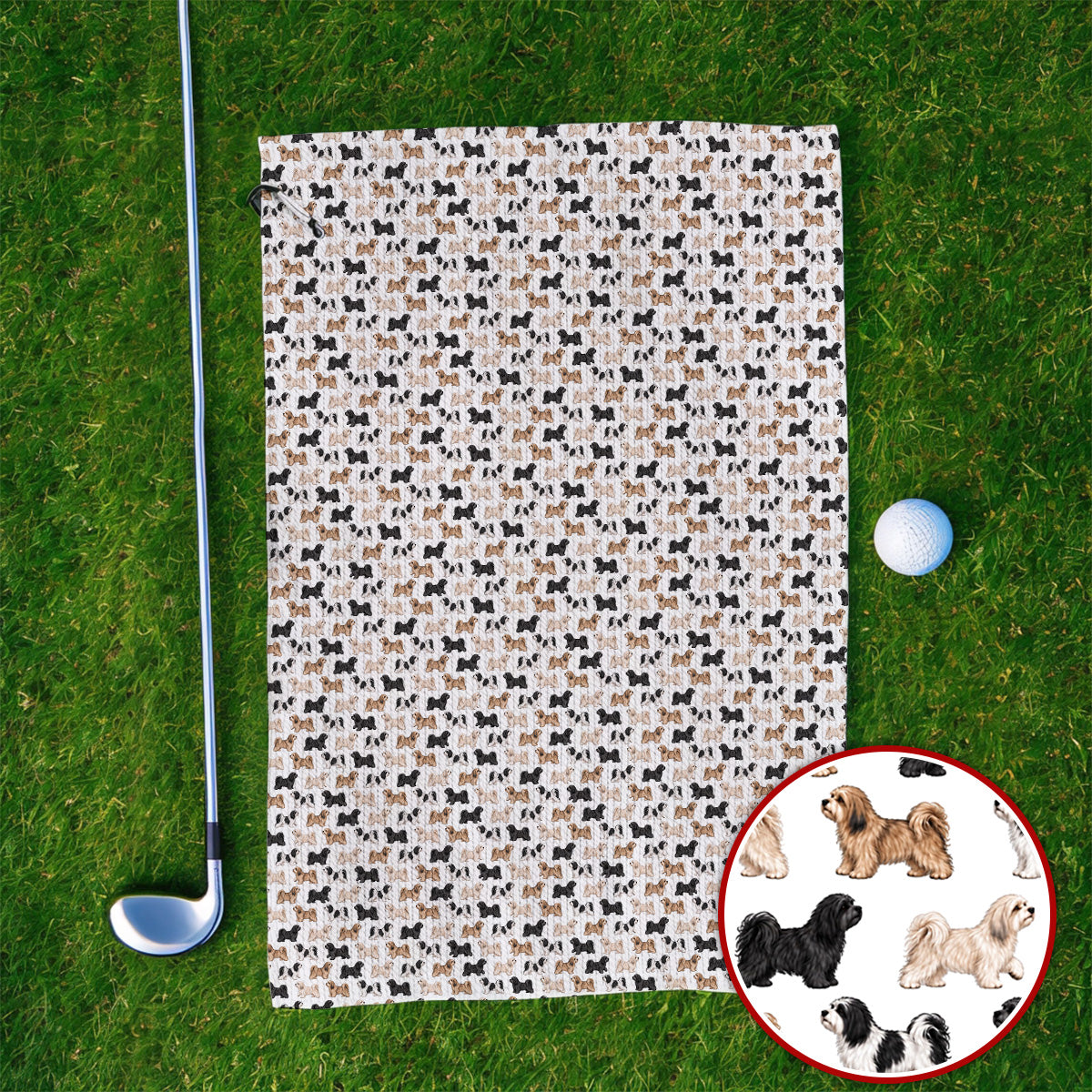 Funny Havanese Golf Towels, Havanese Dog Pattern Golf Towel, Golf Gift For Golfers