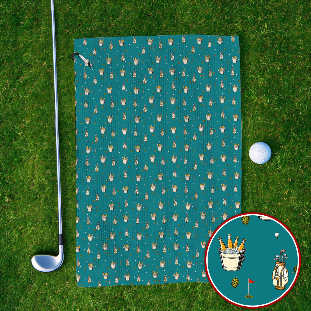 Crazy Beer Pattern Golf Towels, Beers Golf Towel, Golf Gift For Golfer