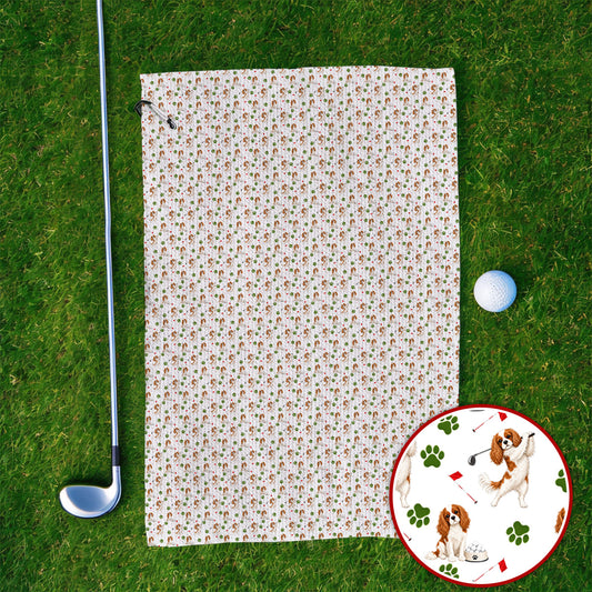 Crazy Cavalier King Charles Spaniel Golf Towel, Funny Cavalier Golf Towels, Golf Gift For Golfer