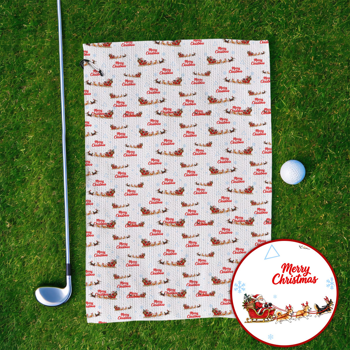 Corgi Christmas Pattern Golf Towels, Funny Corgi Golf Towel, Xmas Golf Gift For Golfers