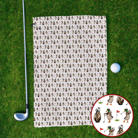 Mallard Duck Golf Towel, Funny Waterfowl Pattern Golf Towels, Perfect Gift for Golfers & Duck Hunters