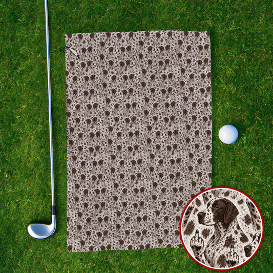 German Shorthaired Pointer Golf Tpwel, Pointer Pattern Golf Towels, Funny Golf Gift For Golfer
