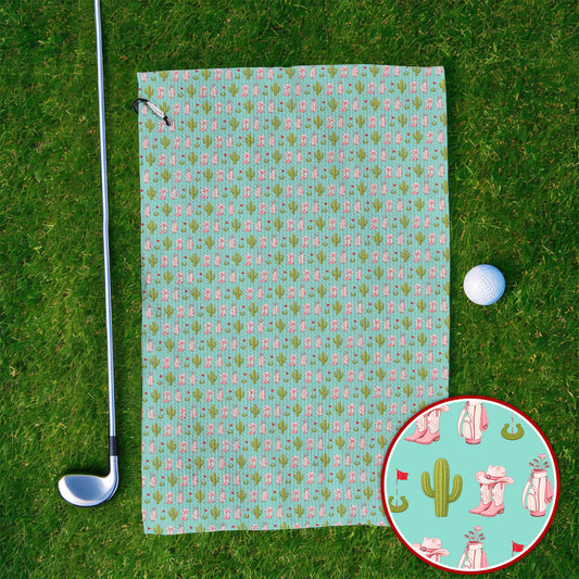 Cowgirl Pattern Golf Towels, Western Cactus Golf Towel, Golf Gifr For Golfers