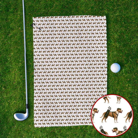 Funny Boxer Golf Towel, Boxer Pattern Golf Towels, Golf Gift for Dog Lovers