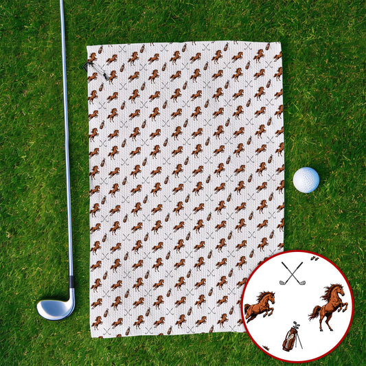 American Quarter Horse Golf Towels, Horse Pattern Golf Towel for Equestrian Lovers, Western Horse Golf Gift for Golfers
