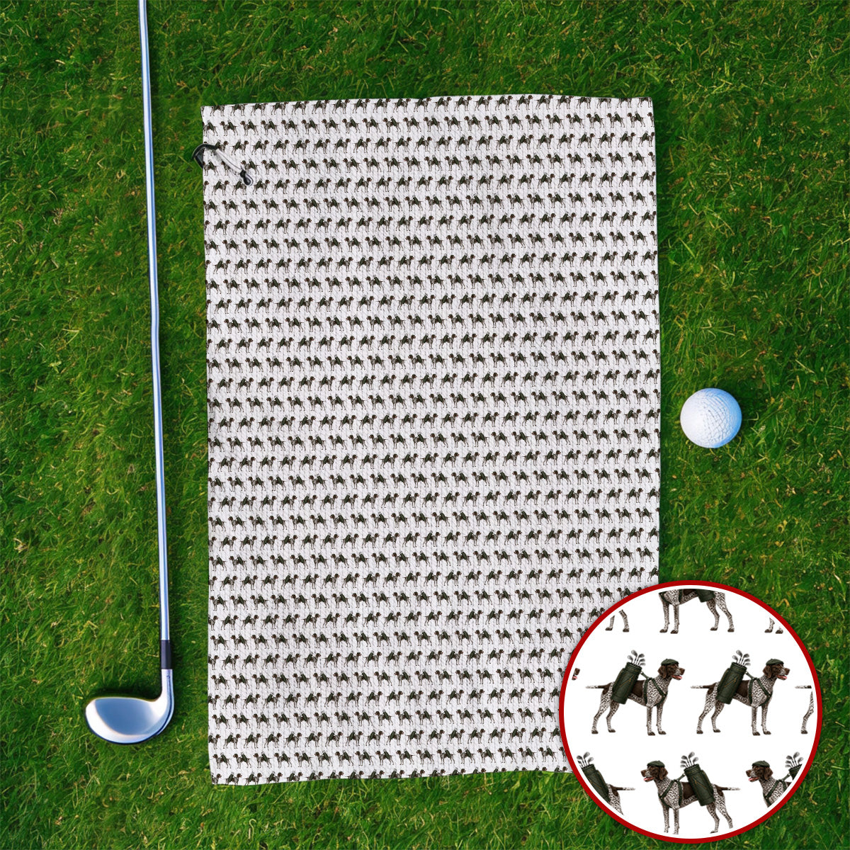 Crazy German Shorthaired Pointer Golf Towel, Pointer Pattern Golf Towels, Golf Gift For Golfer