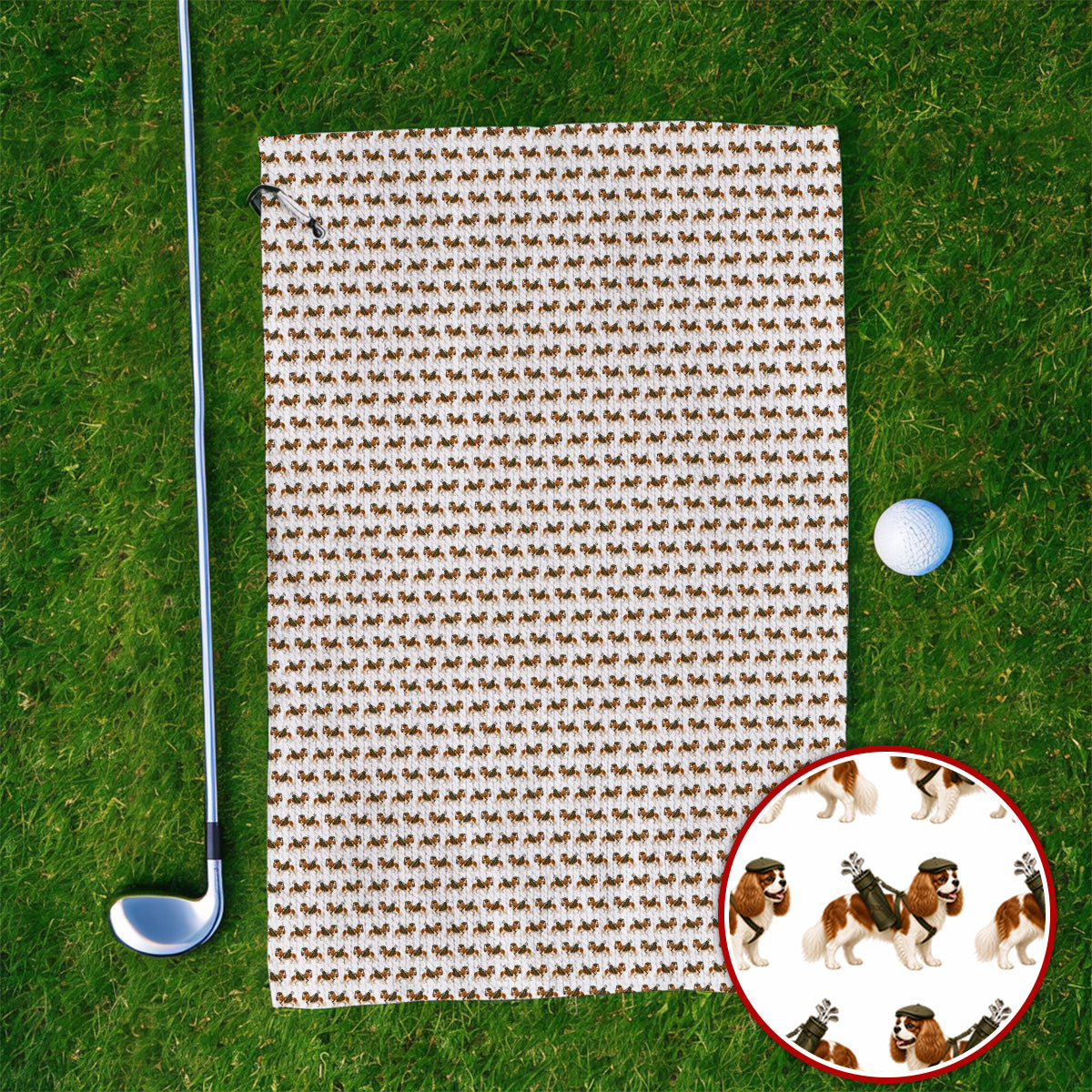 Cavalier King Charles Spaniel Golf Towel, Funny Cavalier Golf Towels, Golf Gift For Dog Lovers