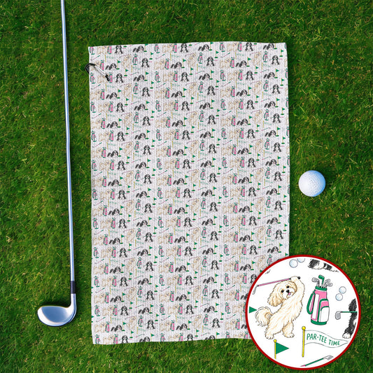 Havanese Pattern Golf Towels, Cute Havanese Golf Towel, Crazy Golf Gift for Golfer