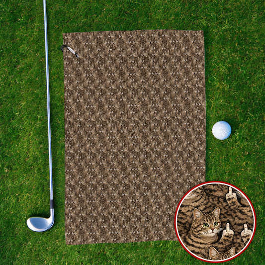 Funny Cat Pattern Golf Towels, Cats Golf Towel For Pet Lover, Golf Gift For Golfer