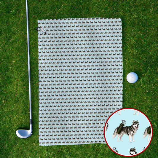 Husky Golf Towel, Husky Sibir Pattern Golf Towels For Golfer, Funny Golf Gift For Dog Lover