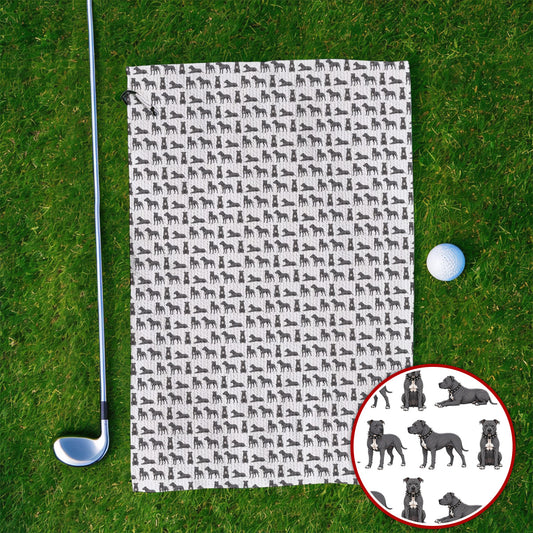 Pit Bull Golf Towels, Pit Bull Pattern Golf Towel for Dog Lovers, Golf Gift For Golfer