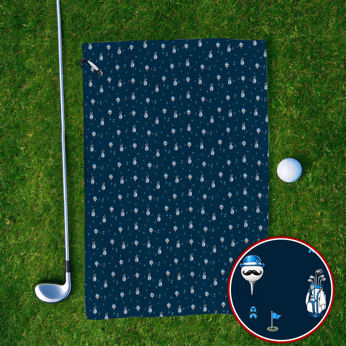 Blue Ribbon Golf Socks, Prostate Cancer Awareness Golf Sock, Golf Gift for Golfer