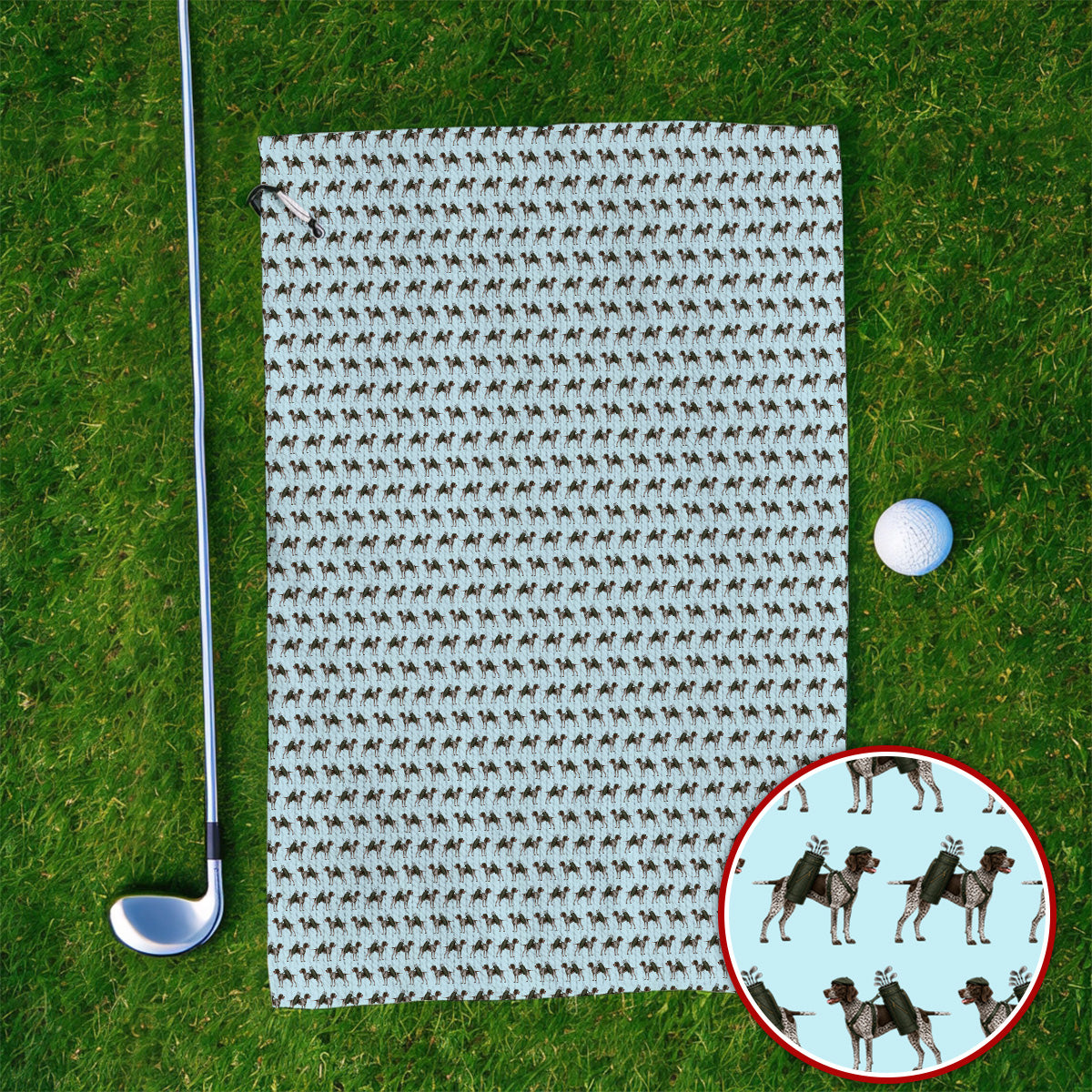 Crazy German Shorthaired Pointer Golf Towel, Pointer Pattern Golf Towels, Golf Gift For Golfer