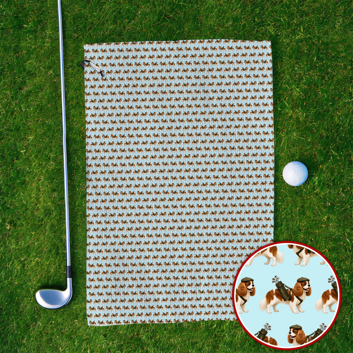 Cavalier King Charles Spaniel Golf Towel, Funny Cavalier Golf Towels, Golf Gift For Dog Lovers