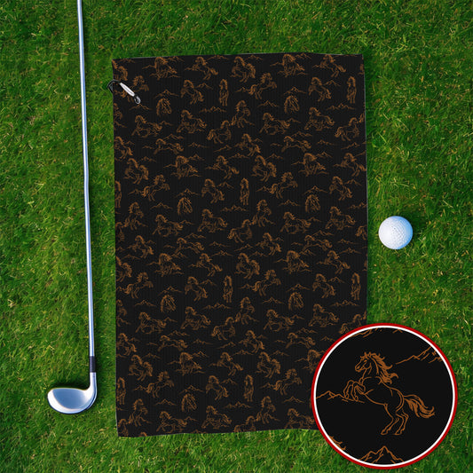 Crazy Horse Golf Pattern Towel, American Quarter Horse Golf Towels, Western Horse Gift for Golfers