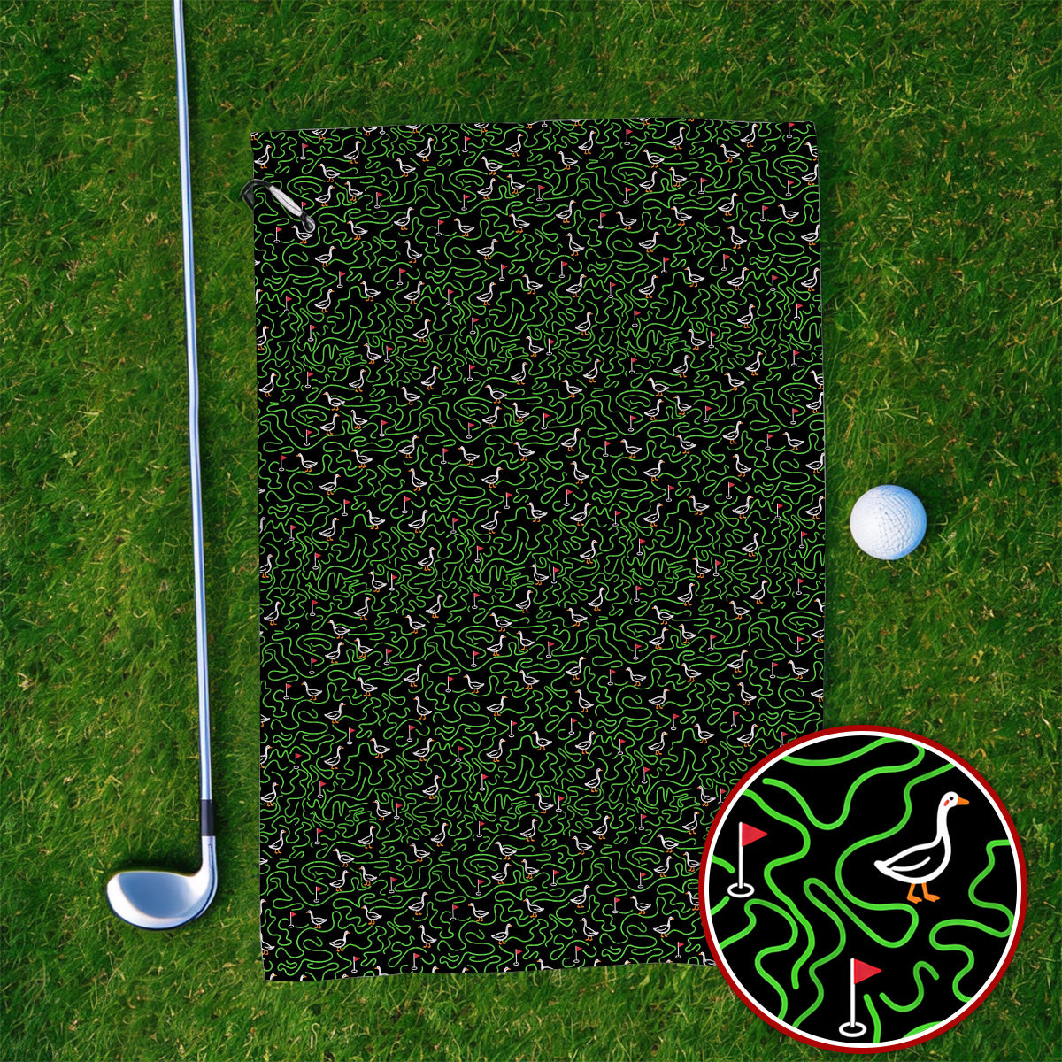 Goose Pattern Golf Towels, Funny Goose & Golf Towel, Golf Gift For Golfer
