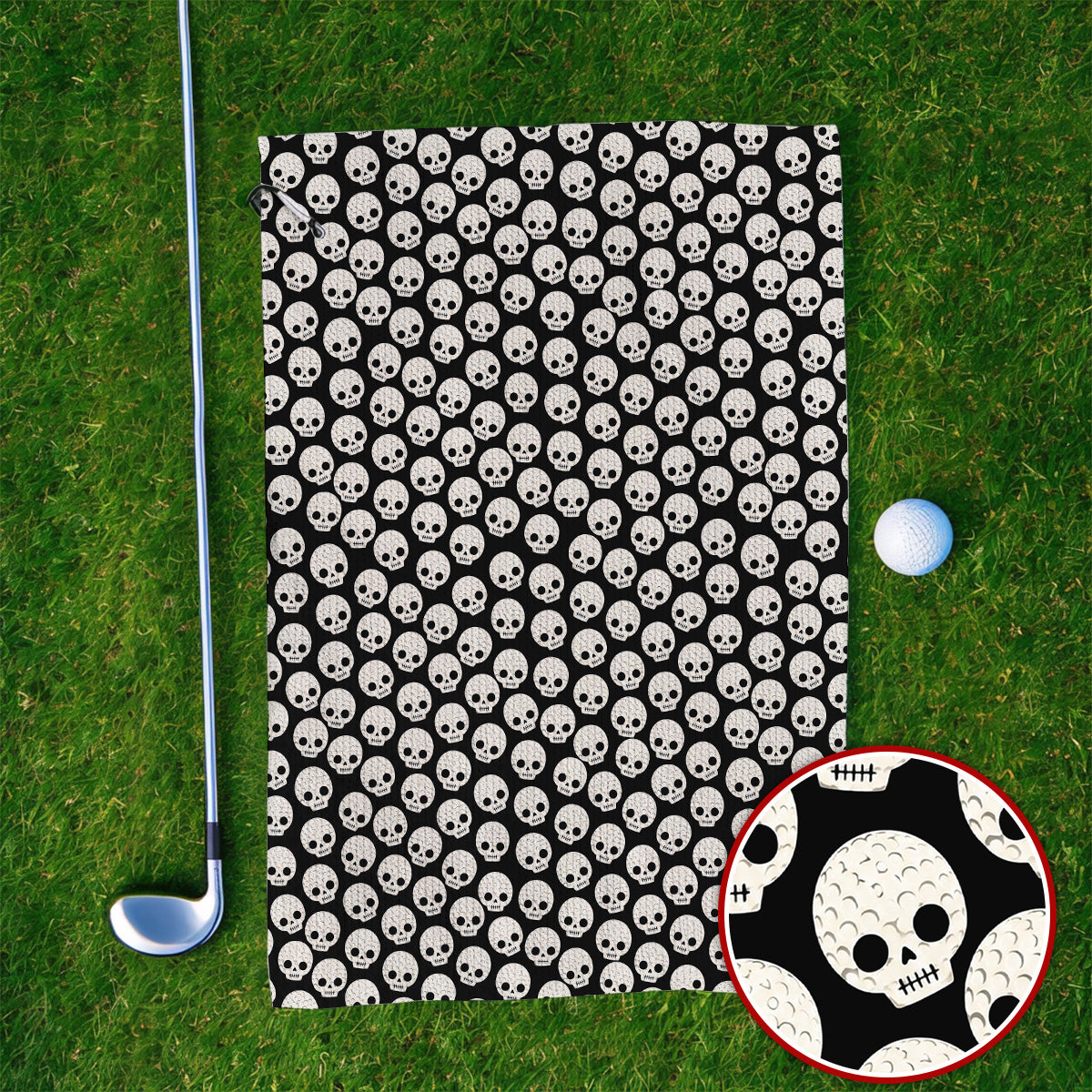 Crazy Skeleton Golf Towel, Skeleton Pattern Golf Towels, Golf Gift For Golfer