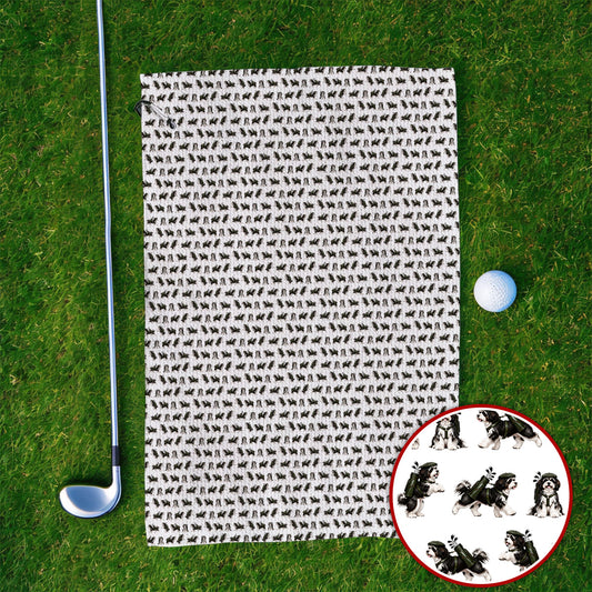 Havanese Pattern Golf Towels, Funny Havanese Golf Towel, Golf Gift for Golfers