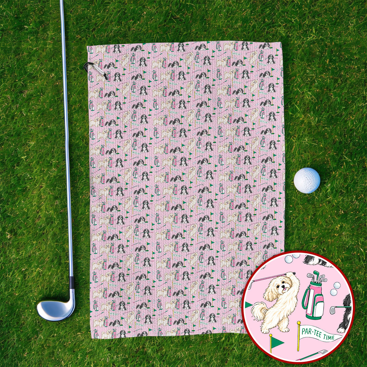 Havanese Pattern Golf Towels, Cute Havanese Golf Towel, Crazy Golf Gift for Golfer