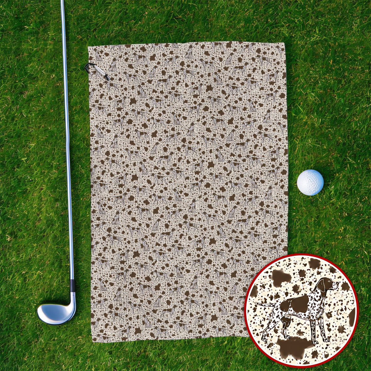 German Shorthaired Pointer Golf Towel, Pointer Pattern Golf Towels, Crazy Golf Gift For Golfer