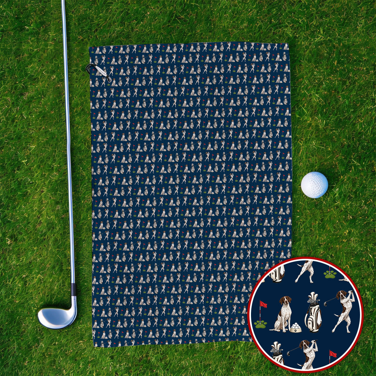 German Shorthaired Pointer Golf Towel, Funny Pattern Golf Towels, Golf Gift For Golfer